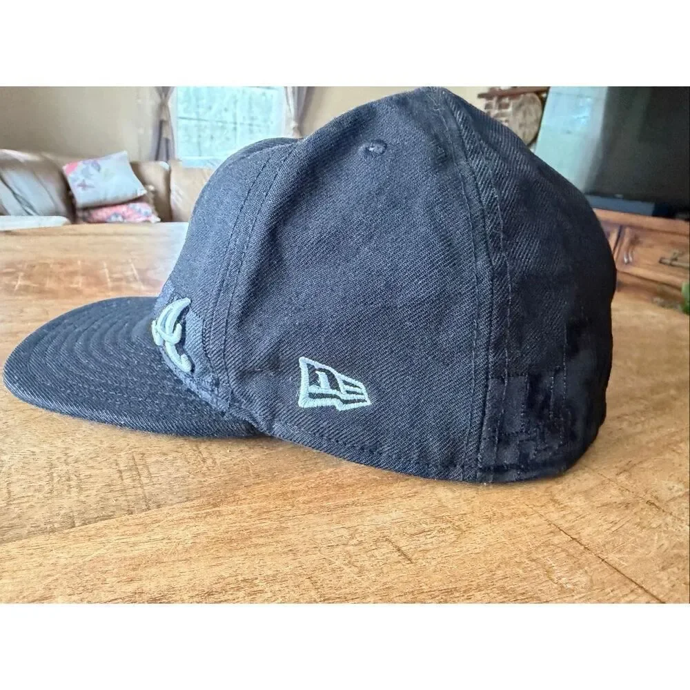 New Era 59FIFTY Black Fitted Baseball Cap Size 7 1/2